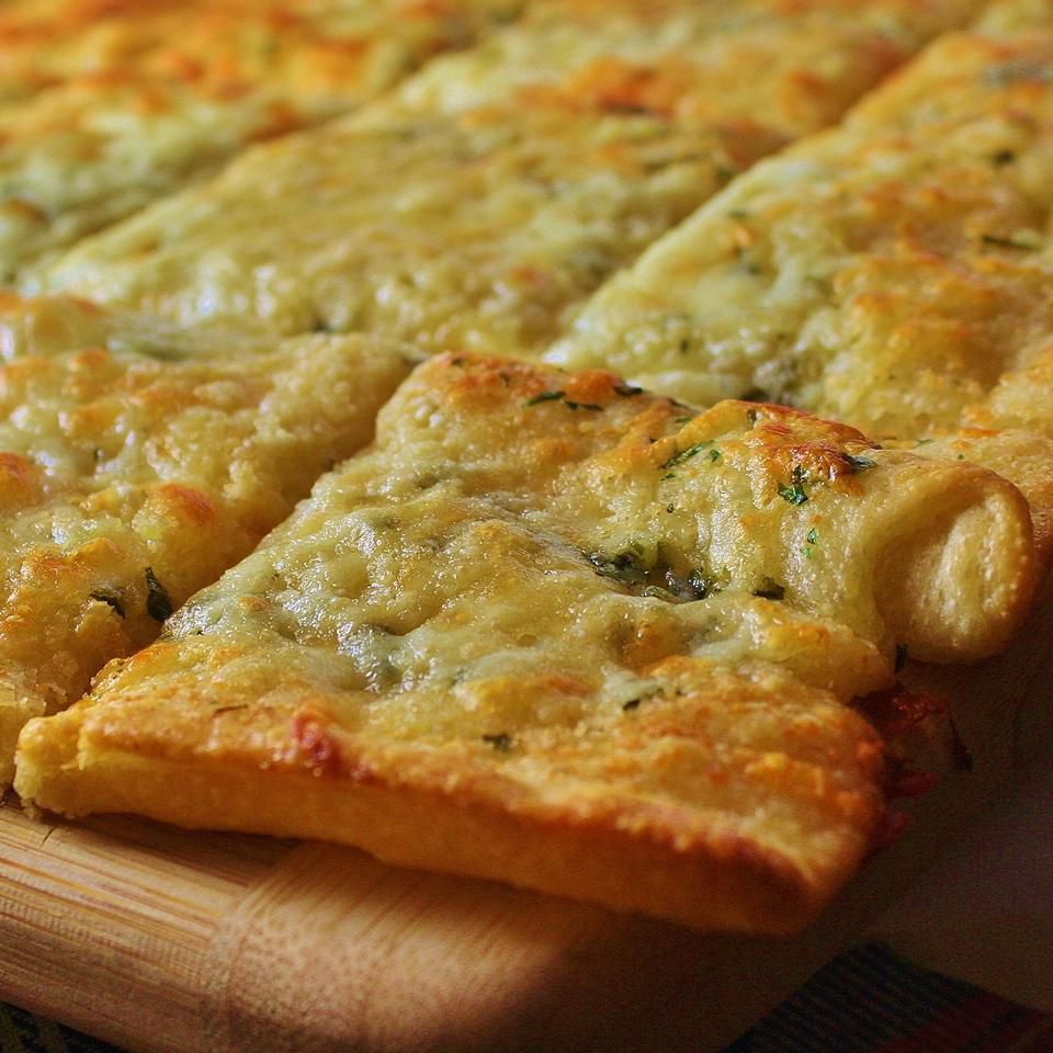 Cheesy Garlic Flatbread with herbs
