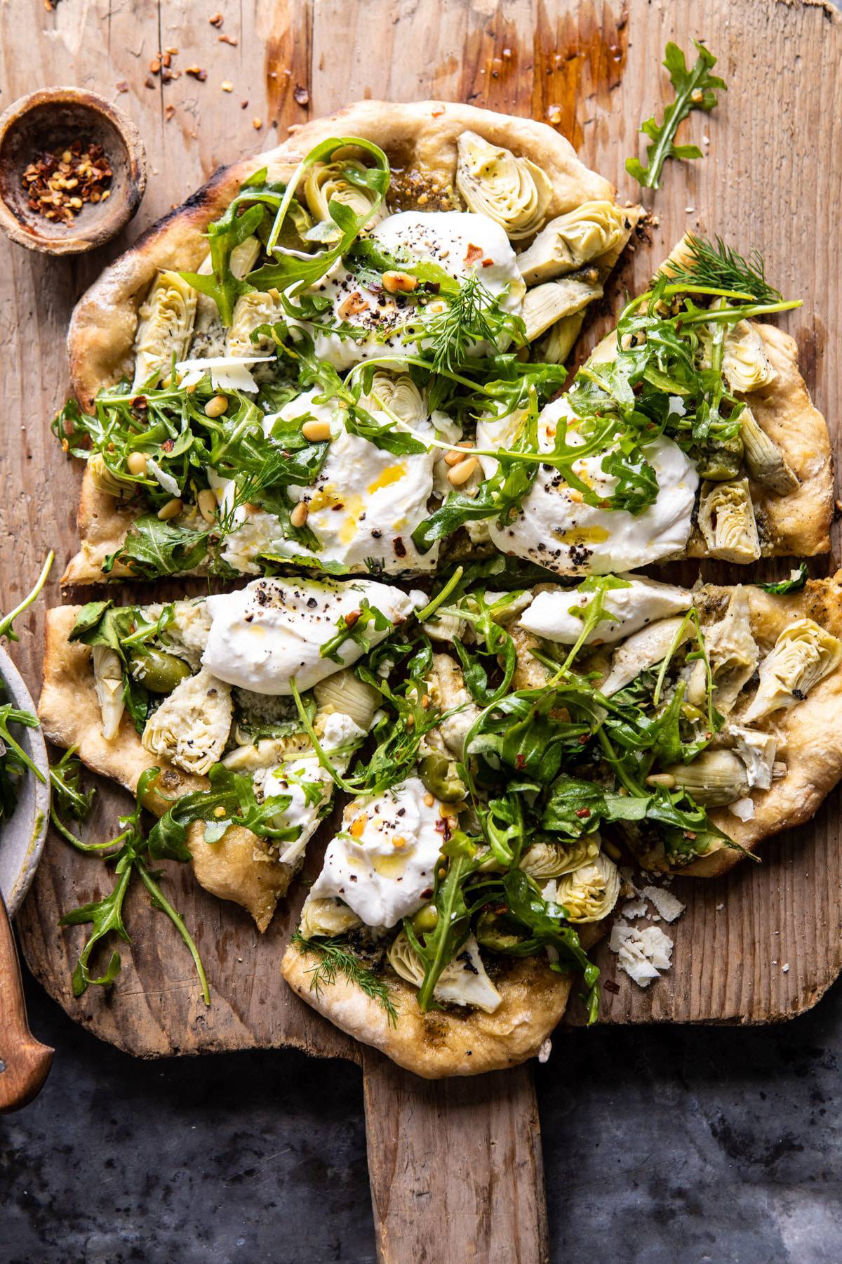 Artichoke pesto & Burrata pizza