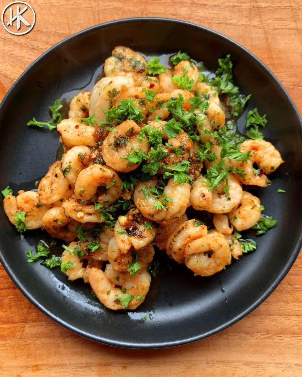 Butter garlic prawns