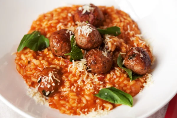 Spicy Meat ball risotto